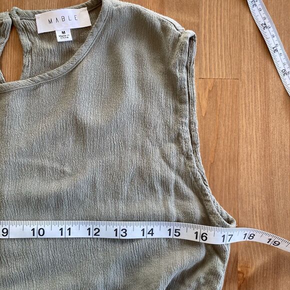 Mable Women's Top Size Medium Cropped Tank Olive Green Chic Boho - Picture 13 of 16